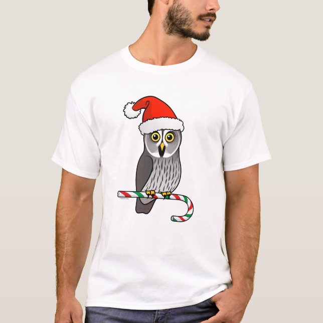 Great Grey Owl Santa T-Shirt (Front)
