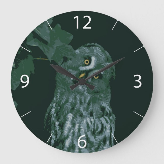 Great Grey Owl Wall Clock (Front)