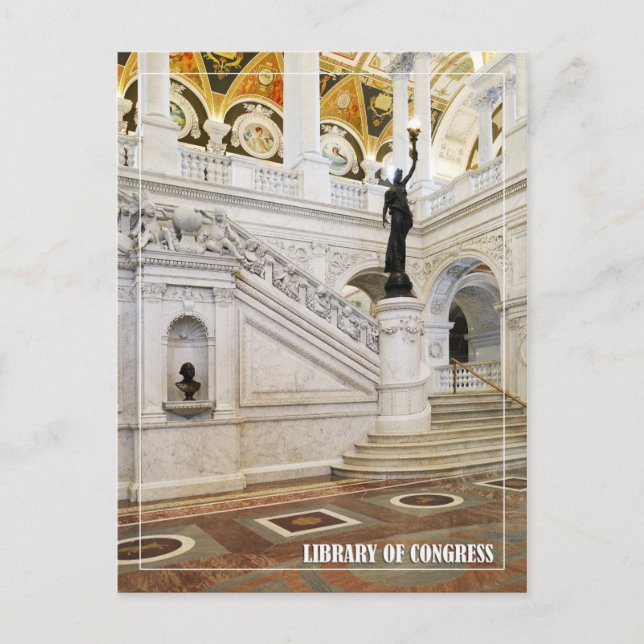 Great Hall, Library of Congress, Washington, DC Postcard (Front)