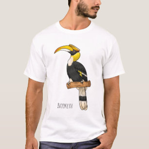 Great hornbill bird cartoon illustration T-Shirt
