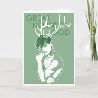 Great Horned God - Worship Old Gods Holiday Card