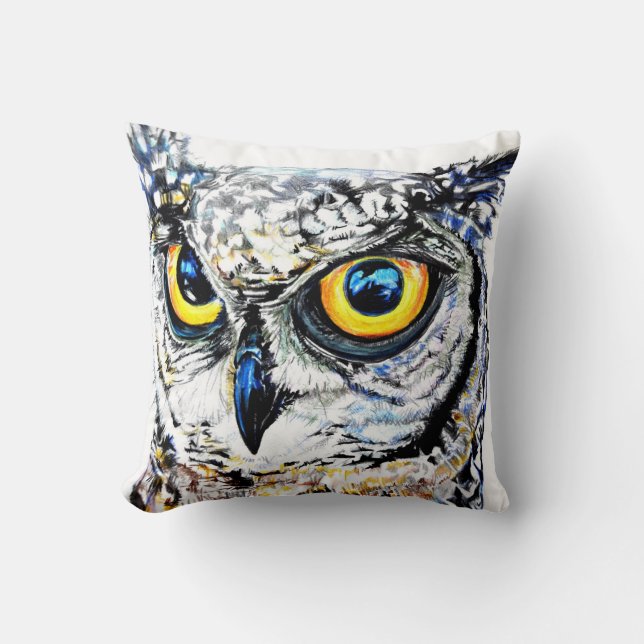 Great Horned Owl 41 x 41cm Cushion (Front)