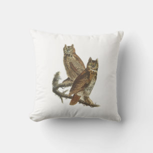 Great Horned Owl by Audubon Cushion