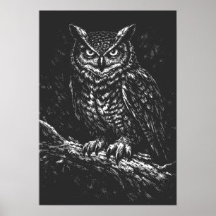 Great Horned Owl — by BurnsInHell Poster