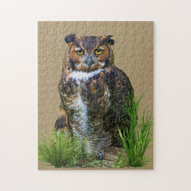 Great Horned Owl Customisable Jigsaw Puzzle (Vertical)