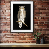 Great Horned Owl Drawing Art