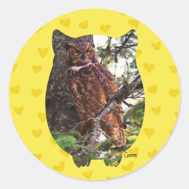 Great Horned Owl - Envelope Stickers (Front)