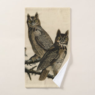 Great Horned Owl from Audubon's Birds of America Bath Towel Set
