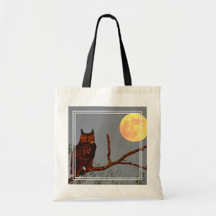 Great Horned Owl Full Moon Tote Bag