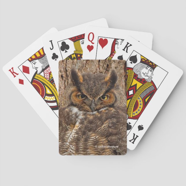 Great Horned Owl in the Douglas Fir Playing Cards (Back)