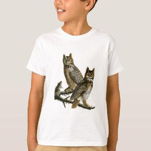 Great Horned Owl John Audubon Birds of America T-Shirt