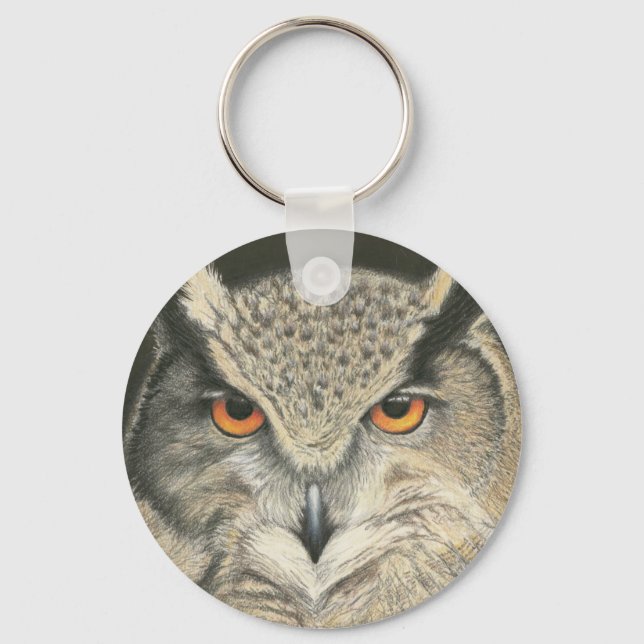 Great Horned Owl Key Ring (Front)