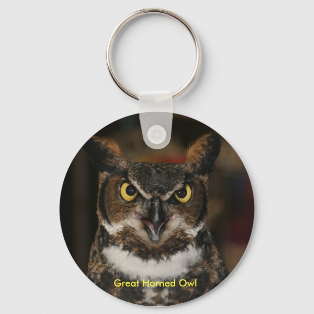 Great Horned Owl keychain (Front)