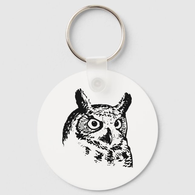 Great Horned Owl Logo Key Ring (Front)