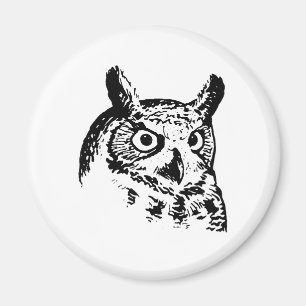 Great Horned Owl Logo Magnet