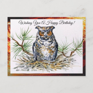 Great Horned Owl Postcard Greeting
