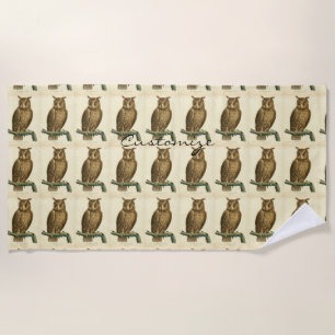 Great Horned Owl Thunder_Cove Beach Towel