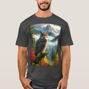 Great Horned Owl Wild Nature  T-Shirt