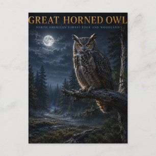 Great Horned Owl Woodland ANIMALS Postcard