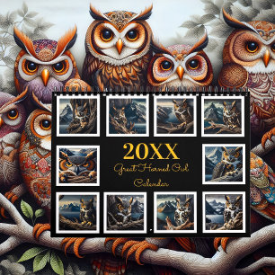 Great Horned Owl Year of the Owl Visions 20XX  Calendar