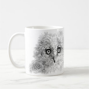 Great Horned Owlet Drawing Coffee Mug