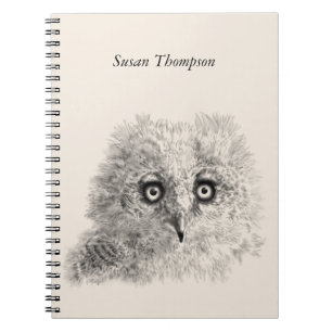 Great Horned Owlet Drawing Notebook