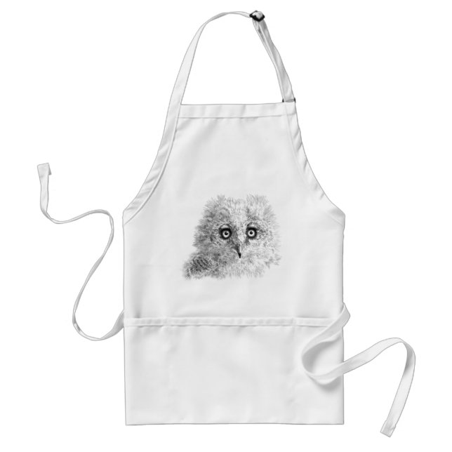 Great Horned Owlet Drawing Standard Apron (Front)
