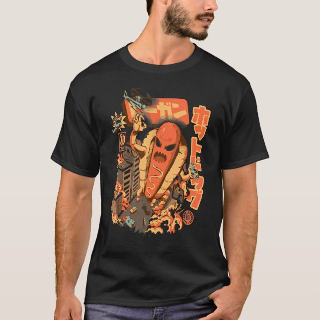 Great Hot Dog Kaiju Japanese Art T-Shirt (Front)