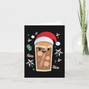 Great Iced Coffee Santa Christmas Design Espresso Card