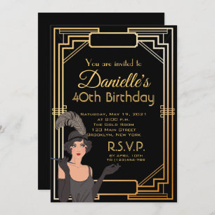 Great Inspired Art Deco Birthday Invitation