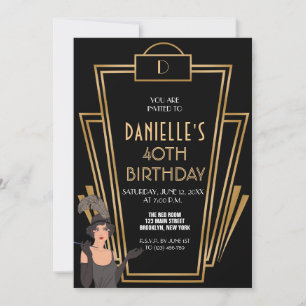 Great Inspired Art Deco Birthday Party Invitation