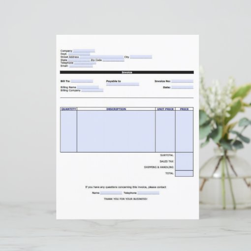 Great invoice template Zazzle