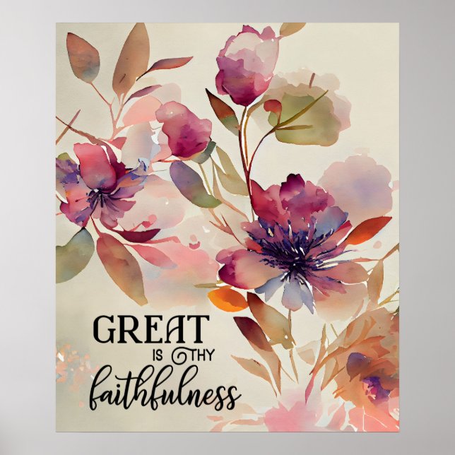 Great is Thy Faithfulness Beloved Hymn Poster (Front)
