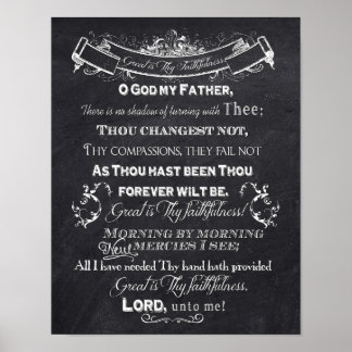 Great Is Thy Faithfulness Chalkboard Art Poster