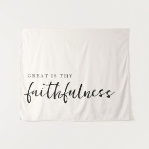 Great is thy Faithfulness Minimalist Typography Tapestry