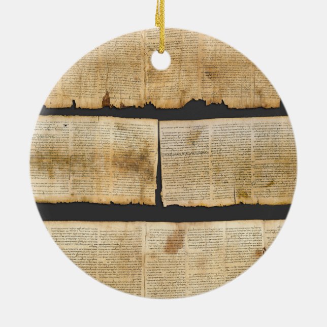 Great Isaiah Scroll Dead Sea Scrolls 1QIsaa Ceramic Ornament (Back)