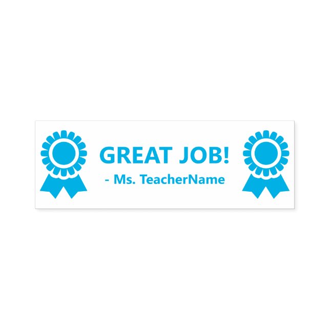 "GREAT JOB!" + Custom Tutor Name Rubber Stamp (Design)
