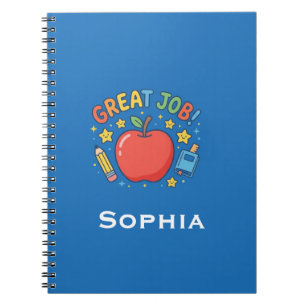 Great Job! Cute Red Apple Classroom Reward Notebook
