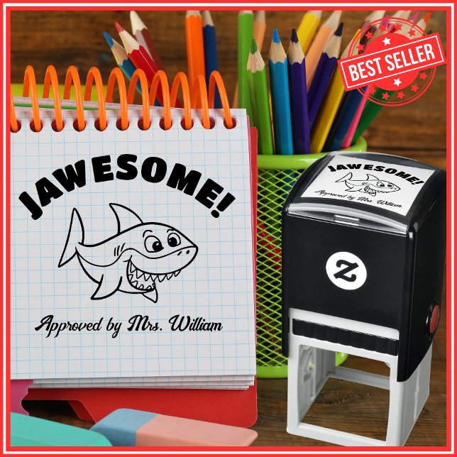 Great Job Cute Shark Grading Encouragement Teacher Self-inking Stamp (Creator Uploaded)