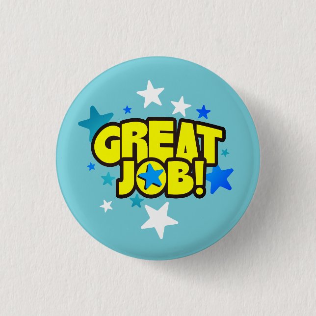 Great job employee recognition award button (Front)