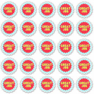 Great Job Fun Colourful Reward Teacher Stickers