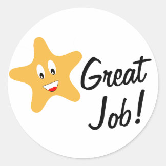 Great Job! Gold Star Classic Round Sticker
