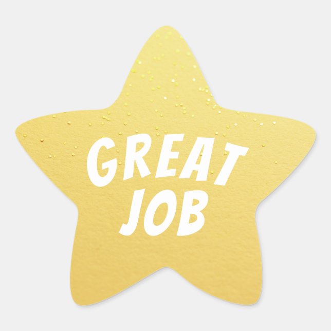 Great Job Gold Star Star Sticker (Front)