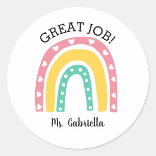 Great Job Rainbow Classic Round Sticker
