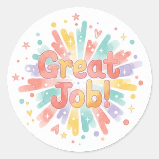 Great Job! Sheet of stickers (Front)