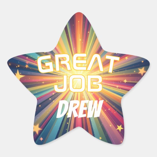 Great Job Sparkling Star Sticker (Front)