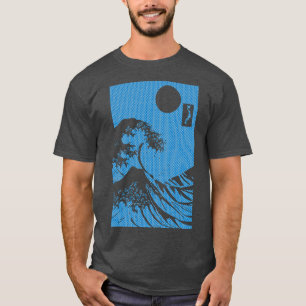 Great Kanagawa Wave Polka Hexagonal Honeycomb Fill T-Shirt