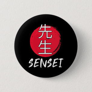 Great Karate Sensei Outfit Japanese Fighting Desig 6 Cm Round Badge
