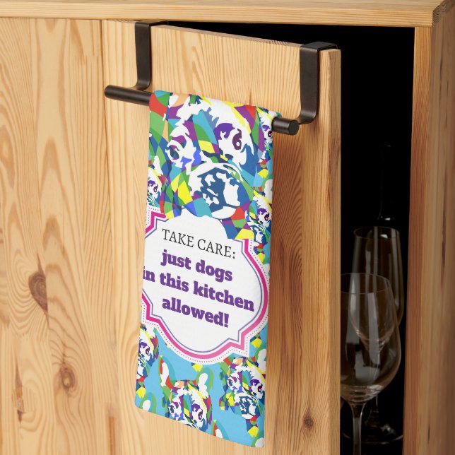 Great kitchen gift for pet friends tea towel (Thirds Fold)