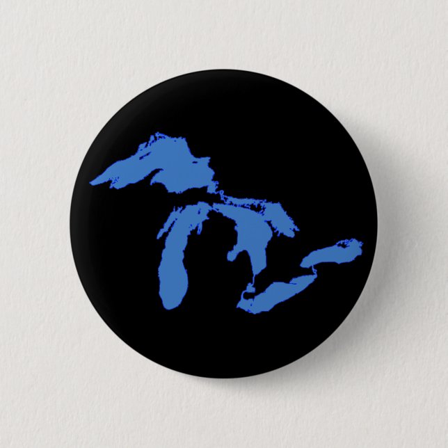 Great Lakes Alone - Round Button (Front)
